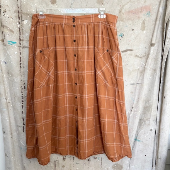 Patagonia Lightweight A/C Skirt, Orange Plaid - Picture 2 of 5